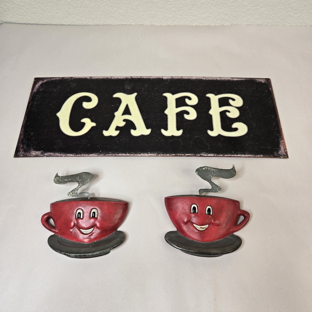 Kitchen Cafe Coffee Decor Distressed Wall Hanging For Kitchen Or Coffee Shop